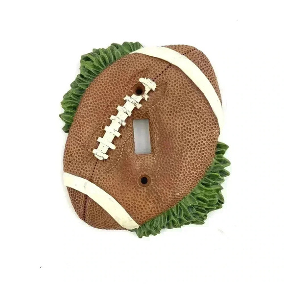 Football Light Switch Plate Cover Outlet Textured Single Switch Sports Boys Room - Picture 1 of 5